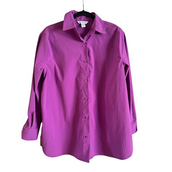 Athleta Tops - Athleta Performance Oversized Poplin Top in Jazzy Purple Button-Up Shirt Small
